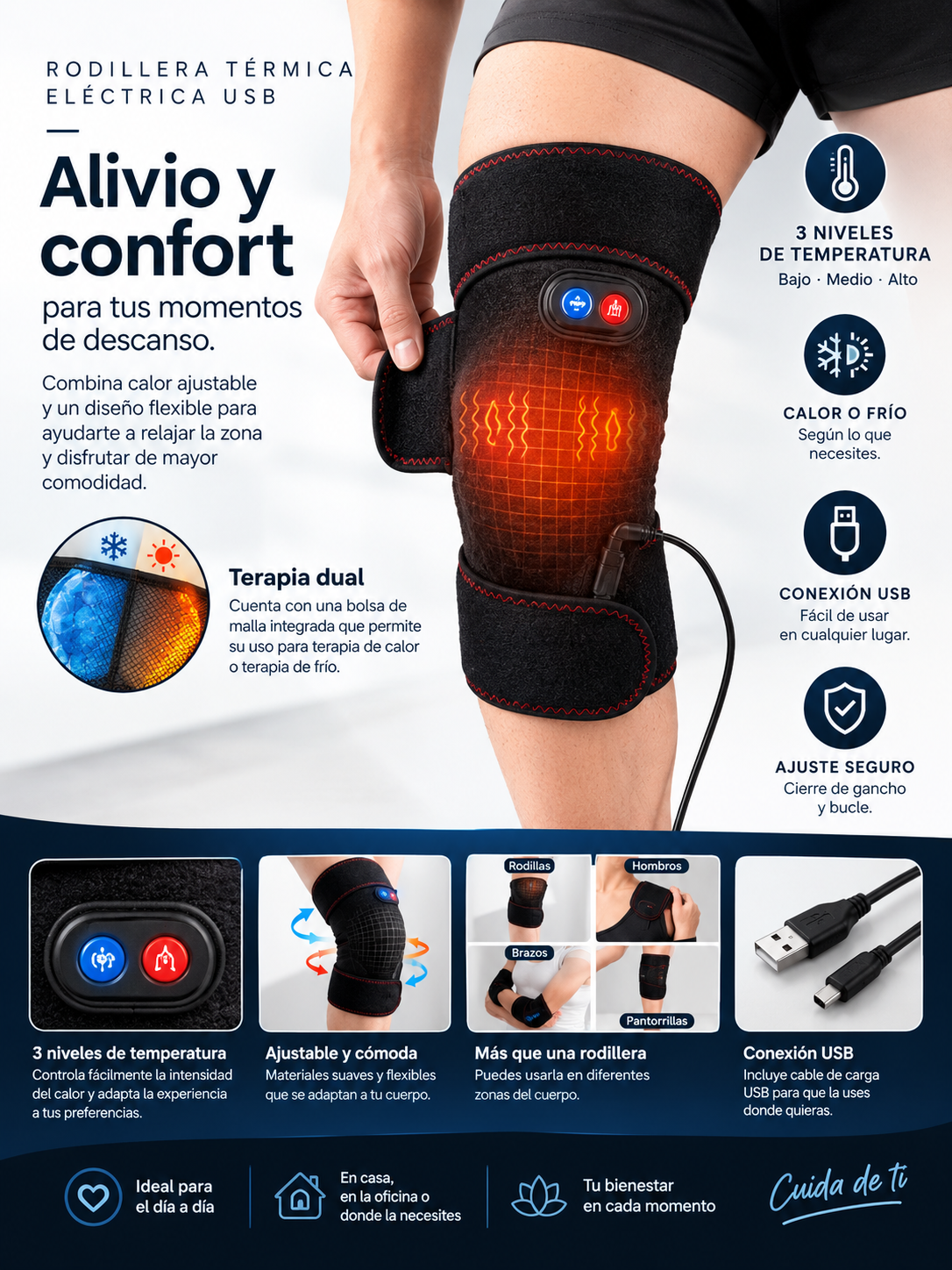 Rodillera Térmica Eléctrica USB