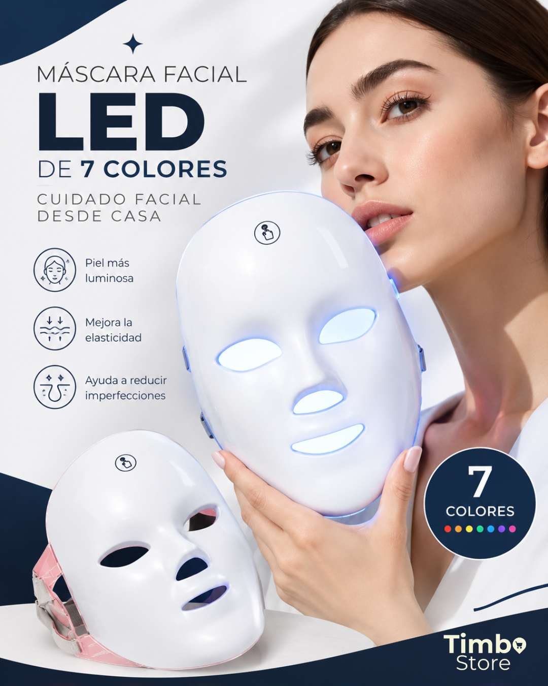 Mascara Facial LED - Tratamiento de 7 colores